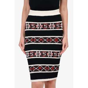 Pre-loved Chanel™ Black/Red Knit Midi Skirt Size 36